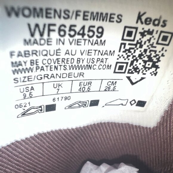 Womens Sz 9.5 Mauve & White Keds Jump Kick Duo Low Top Sneakers - Picture 6 of 9